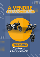 Moto TVS Apache RTR 160 en excellent état - Prix négociable