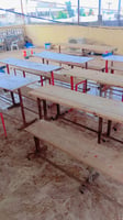 Ensemble de 8 chaises et tables pour salle de classe en fer et bois