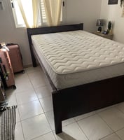 Bed and custom bed frame