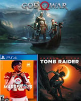 Pack 3 CD PS4 God of War, Madden NFL 20, Tomb Raider