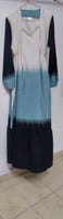 Jolie Robe Style Marocaine Tricolores Bleue Claire