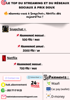 Abonnement Netflix et Snapchat Plus avec Accès Illimité