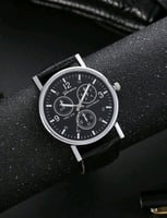 Montre Geneva élégante avec boîtier marron et noir - Livraison gratuite