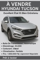 Hyundai Tucson 2016, diesel, bon état, négociable