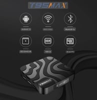 Box Android TV T95 Max 6K - 4Go RAM - 32Go Stockage - HDMI - Ethernet - Lecteur carte SD