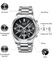 Montre Chronographe Homme CIVO - Argent, Acier Inoxydable, Quartz