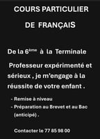 Professeur de fran&ccedil;ais exp&eacute;riment&eacute; - Cours particulier