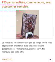 Playstation 5 comme neuf, avec touche personnalis&eacute;e