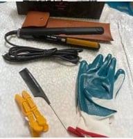 Lisseur de cheveux avec accessoires et housse en cuir