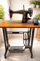 Machine &agrave; coudre Abu Yussuf, 3 mois d'utilisation, table incluse
