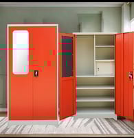 Armoire chambre en m&eacute;tal, style cor&eacute;en, 2 portes, avec miroir