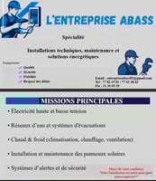 Entreprise Abass - Spécialiste en électricité et Plomberie et Climatisation des équipement professionnells