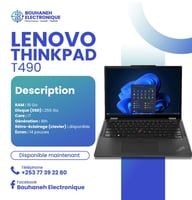 Lenovo ThinkPad T490 - Core i7 8ᵉ Gen + 16 Go RAM, SSD 256 Go