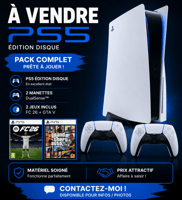 Ps5 édition disque avec 2 manettes et 2 jeux quasi neufs