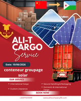 Groupage solaire Chine-Djibouti avec Ali-T Cargo