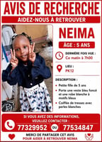 Avis de recherche – Enfant disparue à PK12