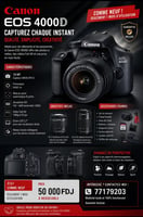 Appareil photo Canon EOS 4000D comme neuf avec objectif interchangeable