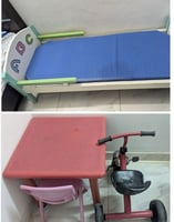 Ensemble chambre enfant bois : lit avec matelas, table et chaise