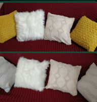 Lot de 8 coussins colorés jaune, beige, blanc et gris disponibles