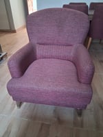 Fauteuil moderne en tissu bordeaux