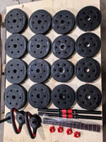 Haltères 30 kg avec protection caoutchouc anti-rouille