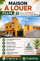 Maison F4 neuve proche route d'Arta à Barwaqo 2