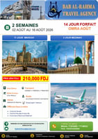 Omra août 2026 – Forfait 14 jours au départ de Djibouti