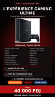 Console PS4 Pro avec manette et 20 jeux inclus