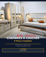 Chambre à coucher complète 8 pièces MDF premium avec installation gratuite