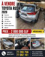 Toyota Rush 2020 essence 7 places boîte manuelle gris