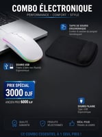 Combo souris USB et tapis ergonomique confort optimal