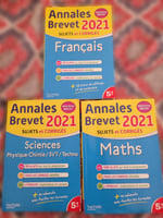 Annales Brevet 2021 Français, Maths, Sciences corrigées