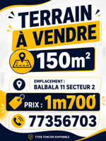 Terrain 150 m² à Balbala 11 Secteur 2 avec titre provisoire