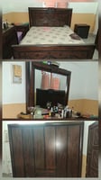 Chambre à coucher complète marron en très bon état