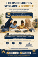 Cours de soutien scolaire à domicile en matières scientifiques et générales