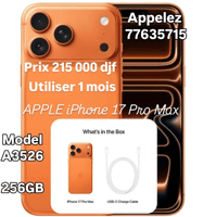 iPhone 17 Pro Max 256GB orange, comme neuf, modèle A3526