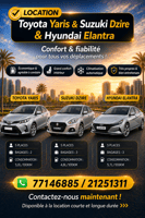 Location de Toyota Yaris et Suzuki Dzire