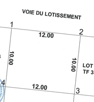 Parcelle 120 m² avec titre foncier et eau-électricité prête à construire Lotissment Nassib Maille 3