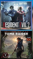 Jeux PS4 Resident Evil 2 et Shadow of the Tomb Raider en parfait état