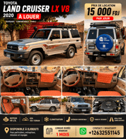 Location Toyota Land Cruiser LX V8 2020 diesel 4x4 climatisé