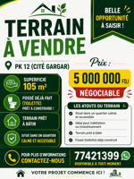 Terrain 105 m² à PK12 Cité Gargar, prêt à construire