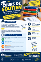 Cours particuliers soutien scolaire primaire et collège avec professeur expérimenté