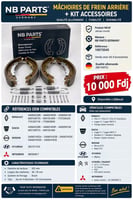Mâchoires de frein arrière neuves avec kit accessoires NB Parts Germany