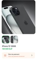iPhone 15 128 Go Neuf, Scellé dans Boîte d'Origine