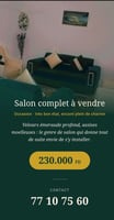 Salon complet Émeraude d'occasion en très bon état