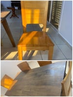 Table à manger en bois avec 5 chaises, bon état