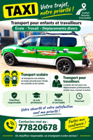 Service de taxi responsable pour transport scolaire et professionnel