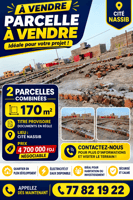 Parcelles combinées 170 m² avec titre foncier à Cité Nassib