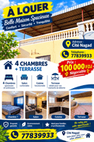 Maison 4 chambres avec grande terrasse à Cité Nagad