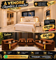 Chambre à coucher et salon neufs, design moderne